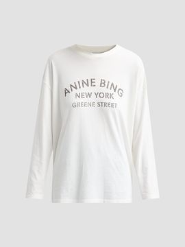 ANINE BING Women's Ivan Stencil Logo Crewneck T-Shirt