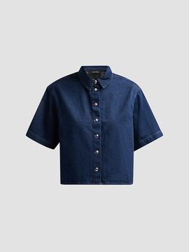 ANINE BING Women's Lincoln Denim Crop Shirt