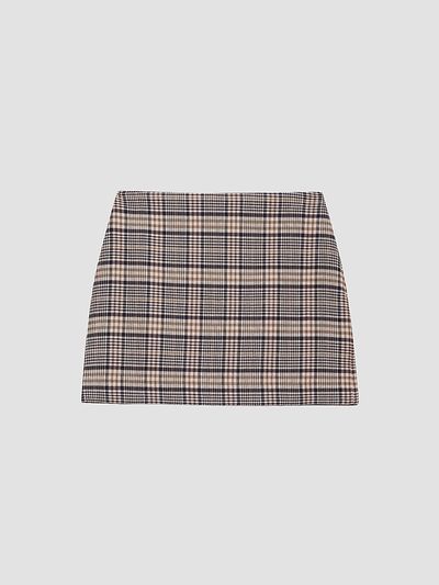 ANINE BING Women's Tierra Check Mini Skirt