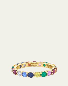 Anita Ko 18K Yellow Gold Diamond and Multi-Gem Eternity Band