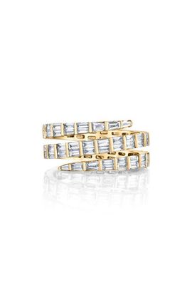 Anita Ko Anita Ko 18k Gold Diamond Baguette Coil Ring
