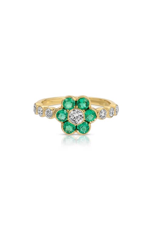 Anita Ko Anita Ko 18k Gold Emerald & Diamond Flower Ring