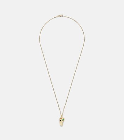 Anita Ko Anita Ko 18kt gold pendant necklace with emeralds