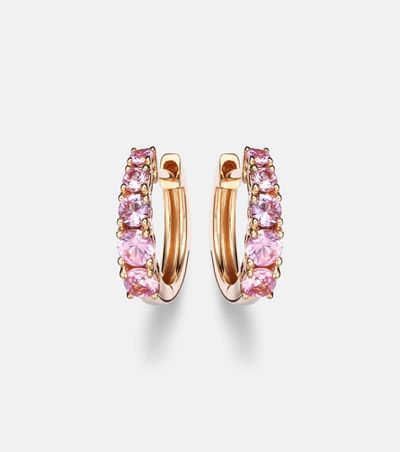 Anita Ko Anita Ko 18kt rose gold (750/1000) huggie earrings with sapphires