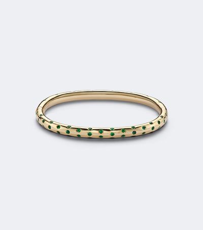 Anita Ko Anita Ko Cosmo Orion 18kt gold bangle with emeralds