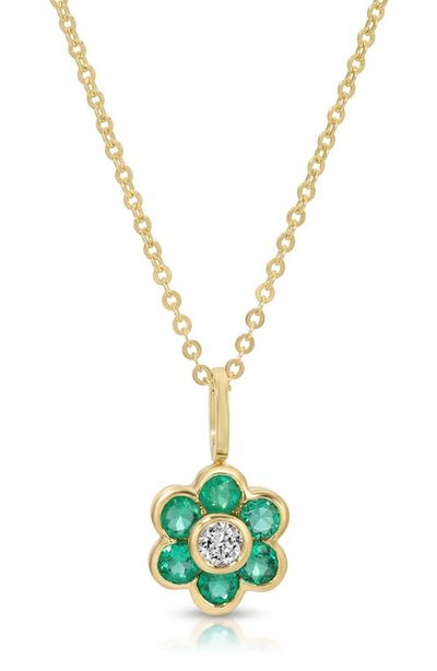 Anita Ko Anita Ko Flora 18k Gold Emerald & Diamond Necklace