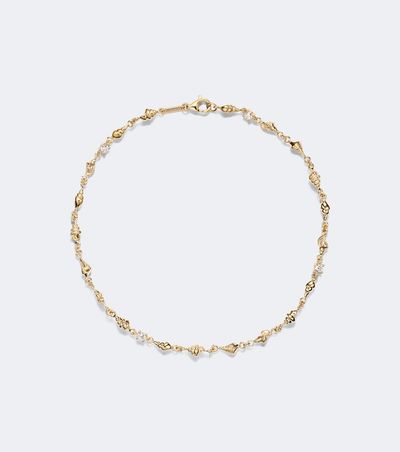 Anita Ko Anita Ko Shell By The Yard 18kt gold anklet with diamonds