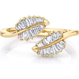 Anita Ko Anita Ko Small Palm Leaf 18k Gold Diamond Ring