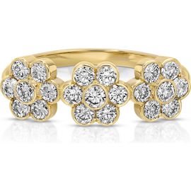 Anita Ko Anita Ko Triple Flower 18k Gold Diamond Ring