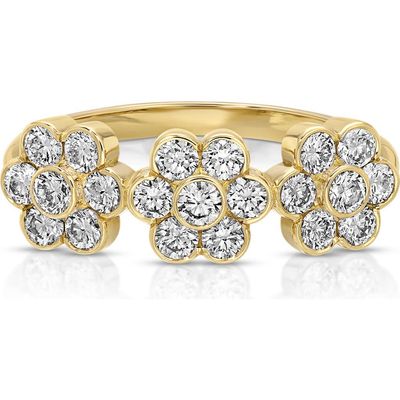 Anita Ko Anita Ko Triple Flower 18k Gold Diamond Ring