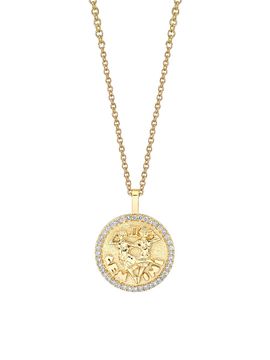 Anita Ko Women's Zodiac 18K Yellow Gold & 0.15 TCW Diamond Small Gemini Pendant Necklace