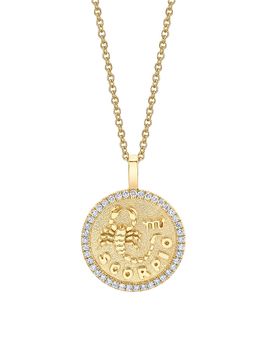 Anita Ko Women's Zodiac 18K Yellow Gold & 0.48 TCW Diamond Large Coin Pendant Necklace