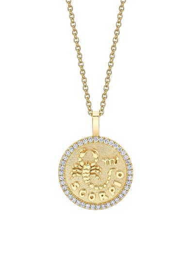 Anita Ko Women's Zodiac 18K Yellow Gold & 0.48 TCW Diamond Large Coin Pendant Necklace