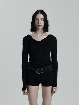 ANIV Button Long Sleeve Hoodie [Black]