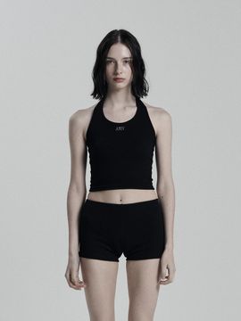 ANIV Halter-neck Sleeveless Top [Black]