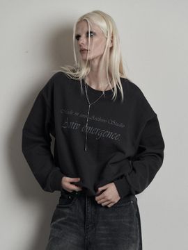 ANIV Oversized Cotton-Polyester Sweat Shirt [Charcoal]
