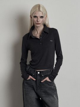 ANIV Silver Logo Collar Premium Blend T-shirt [Charcoal]