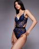 Ann Summers Ann Summers Hold Me Tight two tone bodysuit in black/blue-Multi - 3