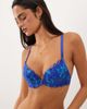 Ann Summers Ann Summers Neon Moon floral lace padded plunge bra in blue and purple - 1