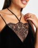 Ann Summers Ann Summers velvet cami short set with lace insert and strapping detail in black - 3
