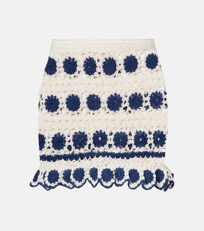 Anna Kosturova Anna Kosturova Bouquette crochet cotton miniskirt