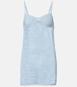 Anna Kosturova Anna Kosturova Cotton crochet minidress