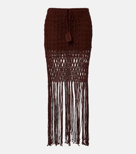 Anna Kosturova Anna Kosturova Crochet fringed cotton miniskirt