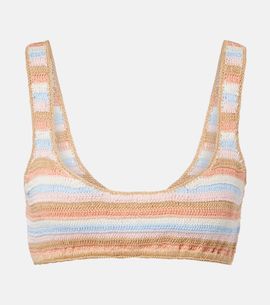 Anna Kosturova Anna Kosturova Crochet striped cotton bikini top