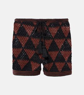Anna Kosturova Anna Kosturova Malia crochet high-rise cotton shorts