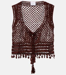 Anna Kosturova Anna Kosturova Marrakesh crochet cotton crop top