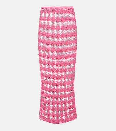 Anna Kosturova Anna Kosturova Rosette crochet cotton maxi skirt