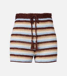 Anna Kosturova Anna Kosturova Striped cotton crochet shorts