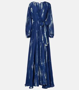 Anna Kosturova Anna Kosturova Tie-dye silk wrap maxi dress