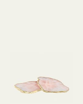 ANNA New York Rose Quartz Coasters, Set of 2