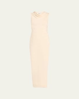 Anna Quan Amali Draped Cowl-Neck Jersey Dress