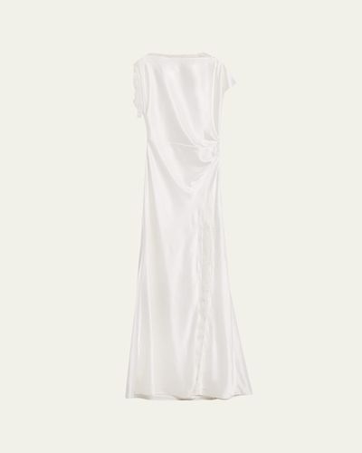 Anna Quan Martha Draped Lace Satin Dress