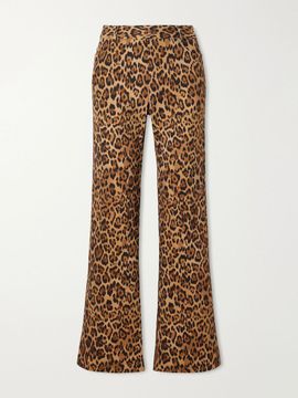ANNA SUI Animal-print cotton-blend wide-leg pants