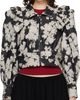 Anna Sui Anna Sui Black & Off-White Cropped Ruffle Jacket - 1