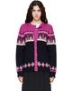 Anna Sui Anna Sui Black & Purple Fair Isle Knit Cardigan - 1