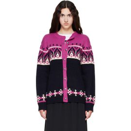 Anna Sui Anna Sui Black & Purple Fair Isle Knit Cardigan