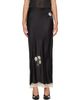 Anna Sui Anna Sui Black Lingerie Satin Maxi Skirt - 1