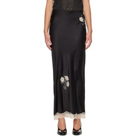 Anna Sui Anna Sui Black Lingerie Satin Maxi Skirt