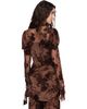 Anna Sui Anna Sui Brown Dahlia Tulle Knit Long Sleeve Blouse - 3