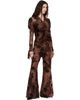 Anna Sui Anna Sui Brown Dahlia Tulle Knit Long Sleeve Blouse - 4