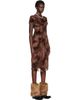Anna Sui Anna Sui Brown Dahlia Tulle Knit Midi Dress - 2