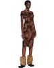 Anna Sui Anna Sui Brown Dahlia Tulle Knit Midi Dress - 4