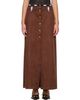 Anna Sui Anna Sui Brown Faux-Suede Appliqué Maxi Skirt - 1