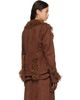 Anna Sui Anna Sui Brown Faux-Suede Jacket - 3