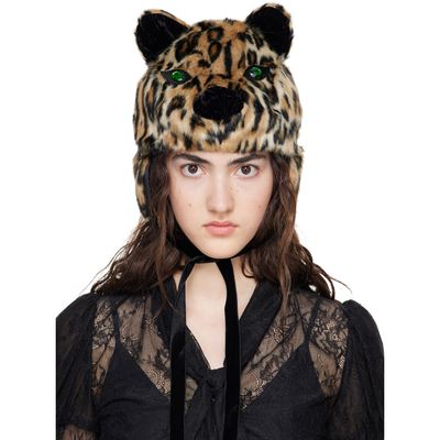 Anna Sui Anna Sui Brown Leopard Hat