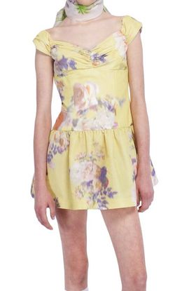 Anna Sui Anna Sui Cabbage Rose Taffeta Sweetheart Dress